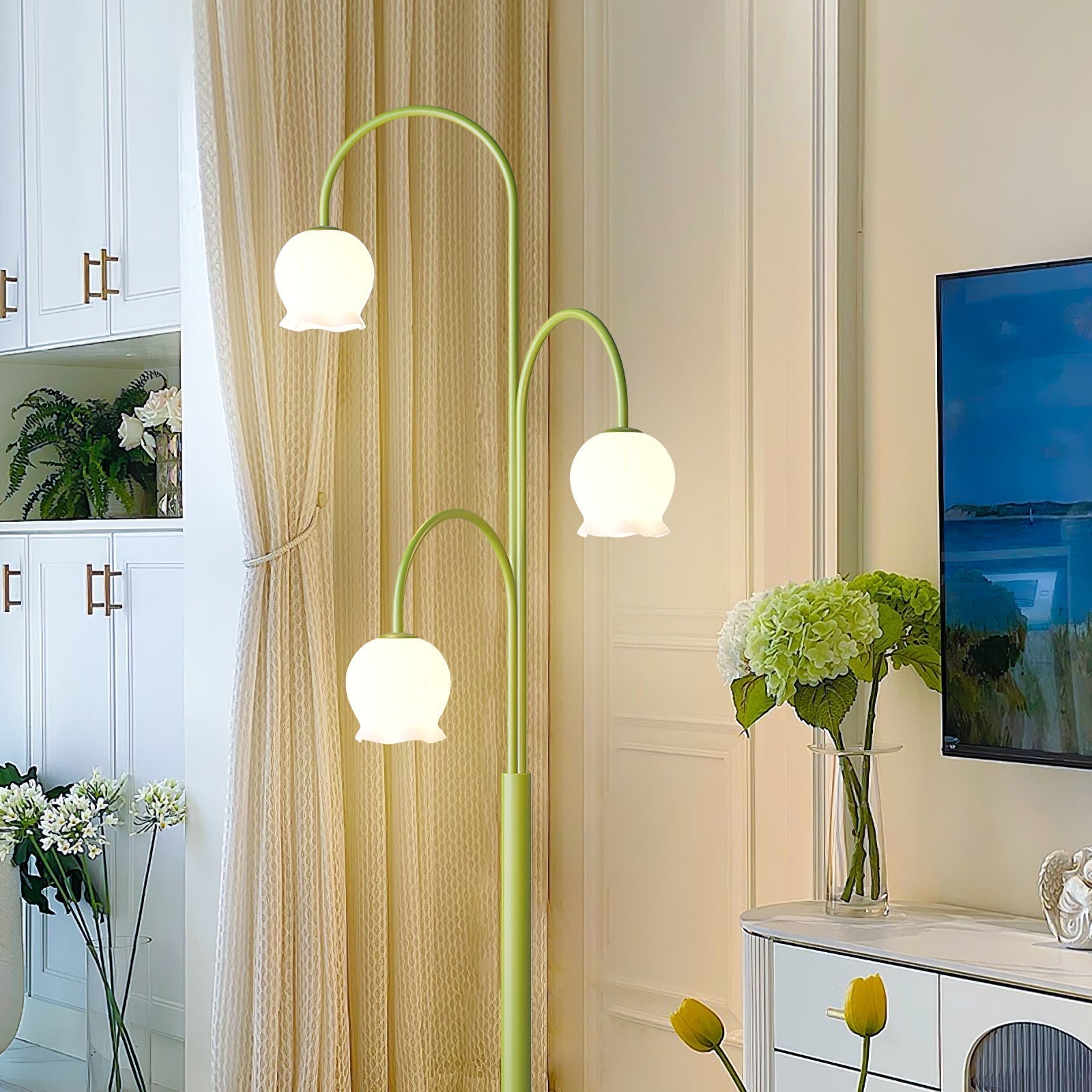 Bell Orchid Floor Lamp - Lamp Copper