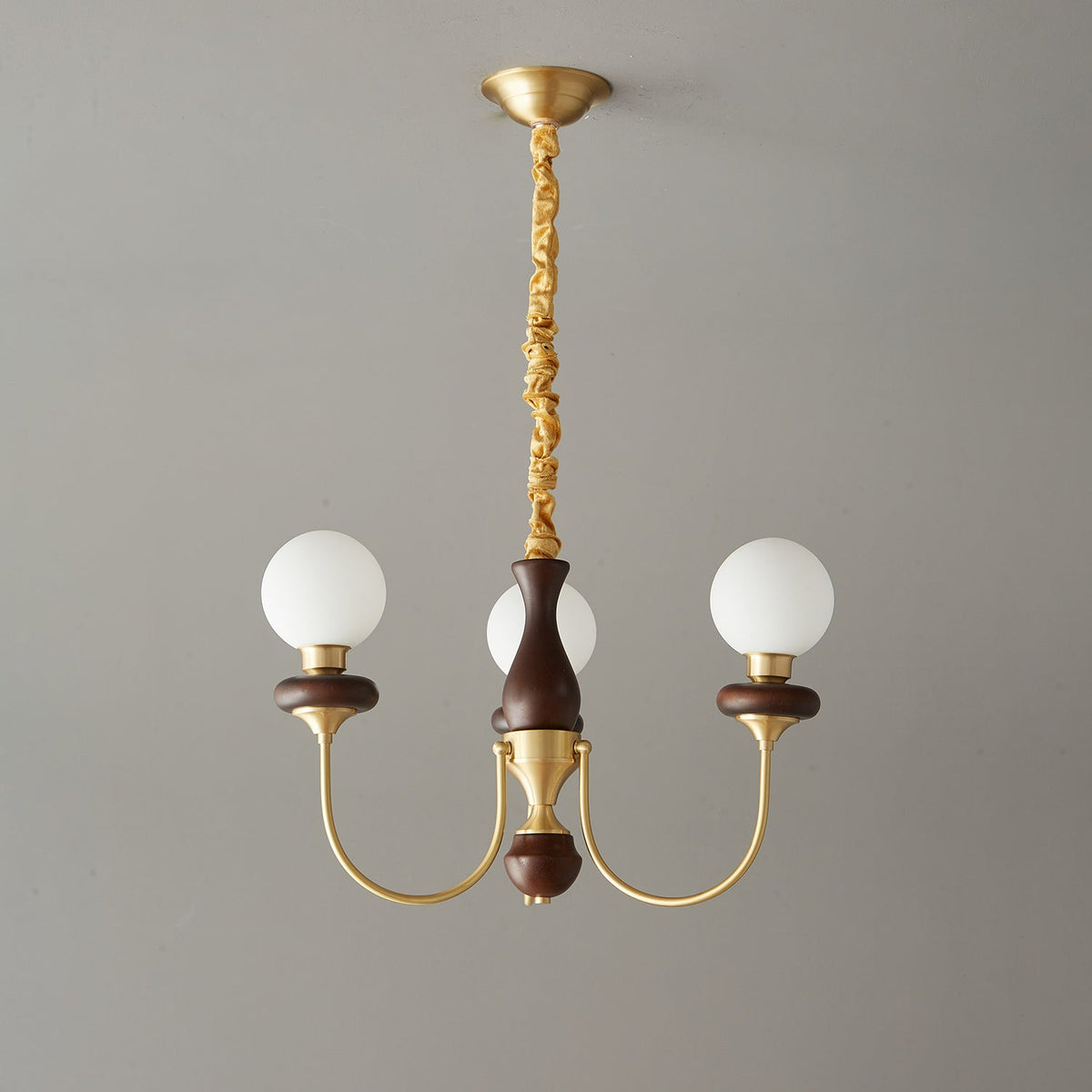 Cotheor Vintage Traditional Arc Wood Glass Chandelier - Blowlighting