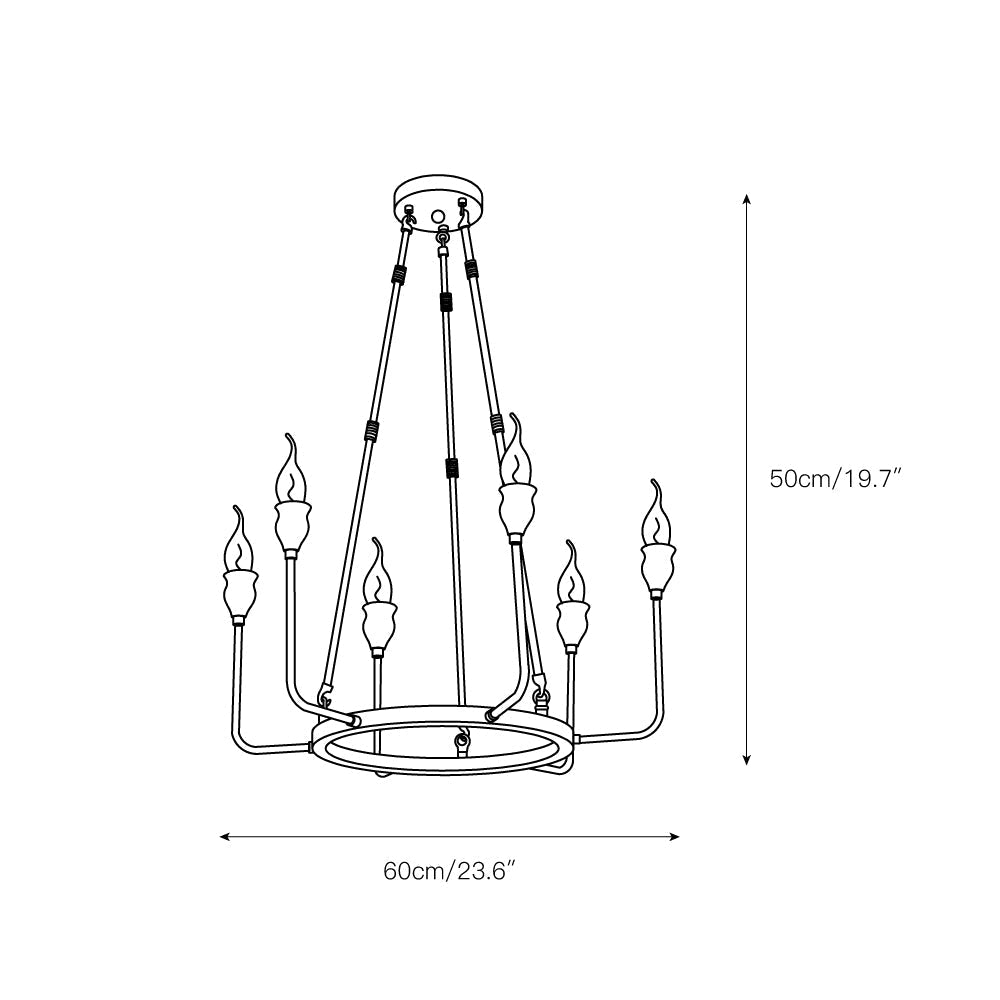 Fljotuvyh Modern Minimalist Industrial Candle Metal Chandelier - Lamp Copper