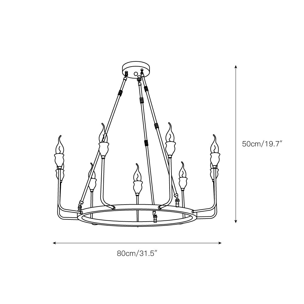 Fljotuvyh Modern Minimalist Industrial Candle Metal Chandelier - Lamp Copper