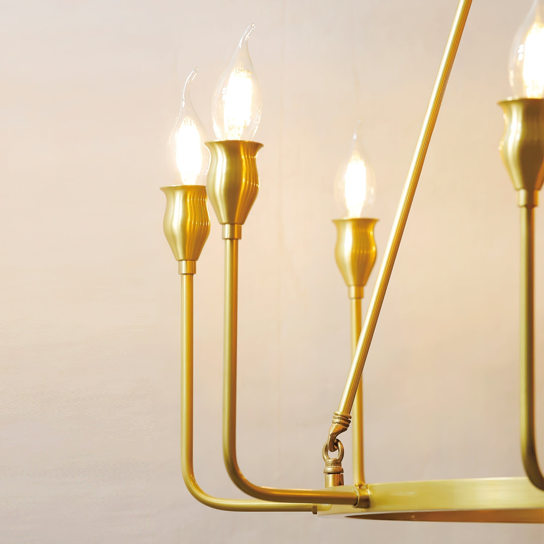 Fljotuvyh Modern Minimalist Industrial Candle Metal Chandelier - Lamp Copper