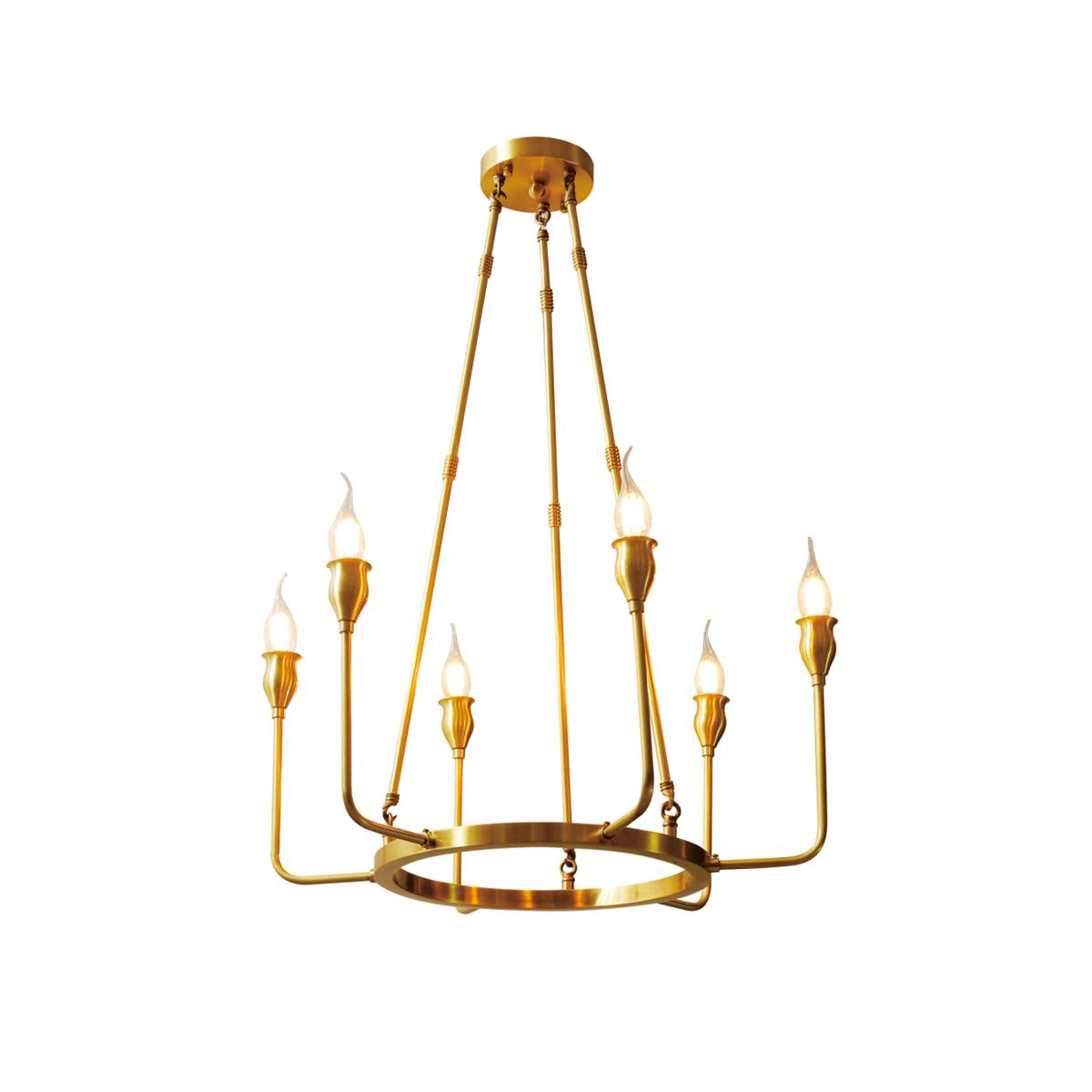 Fljotuvyh Modern Minimalist Industrial Candle Metal Chandelier - Lamp Copper