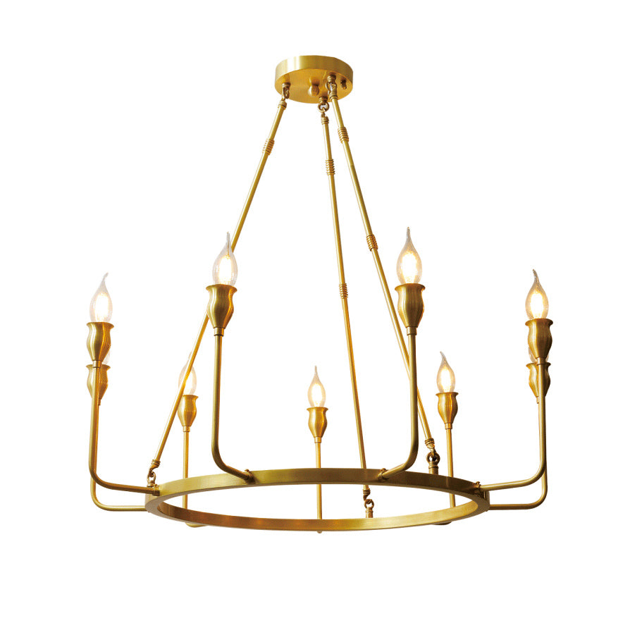 Fljotuvyh Modern Minimalist Industrial Candle Metal Chandelier - Lamp Copper
