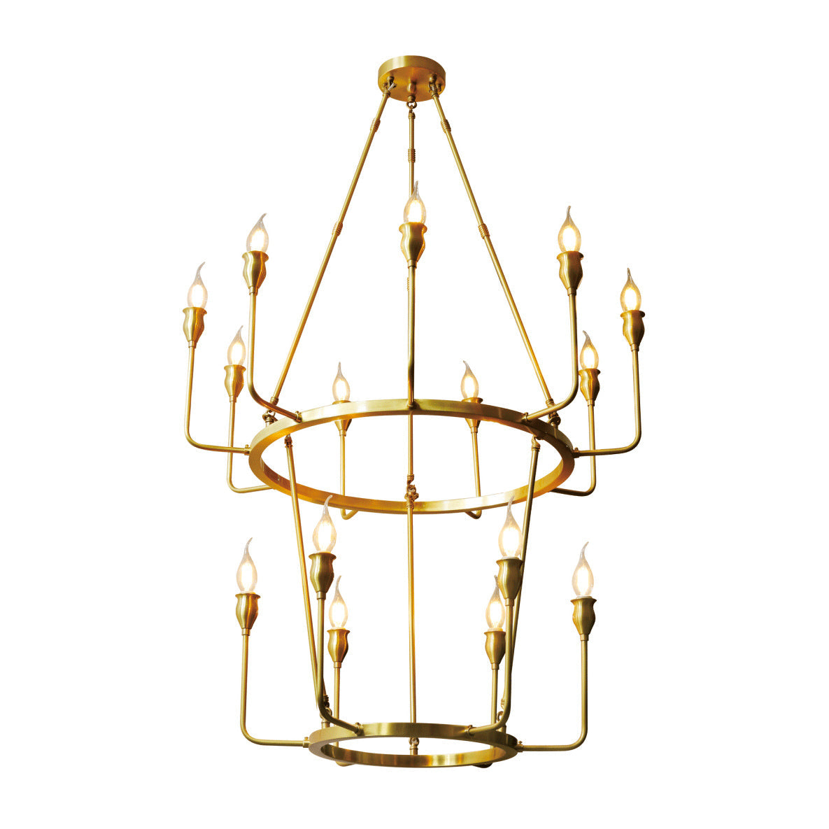 Fljotuvyh Modern Minimalist Industrial Candle Metal Chandelier - Lamp Copper