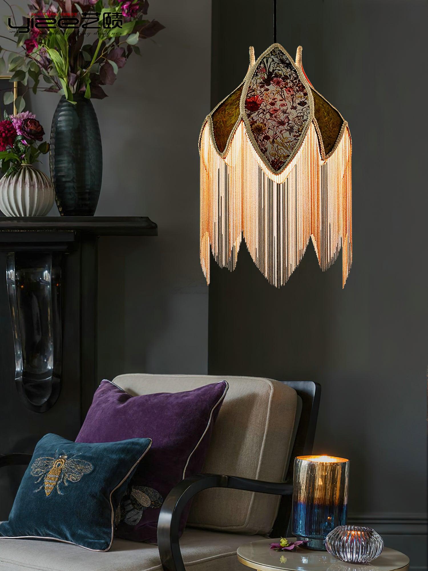 Bette Fringed Pendant Lamp - Blowlighting
