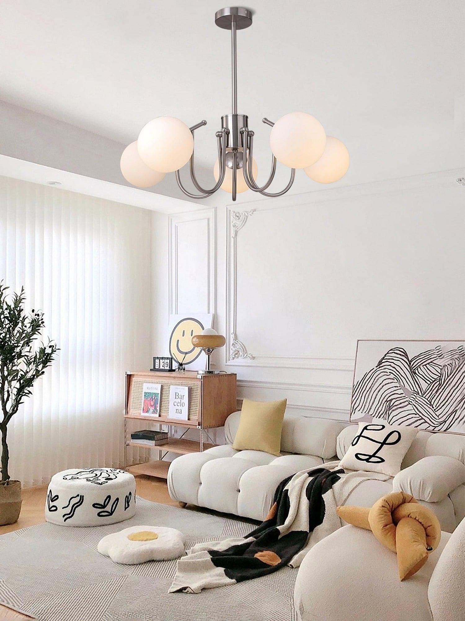 Aurora Chandelier Globe Chrome Modern - Blowlighting