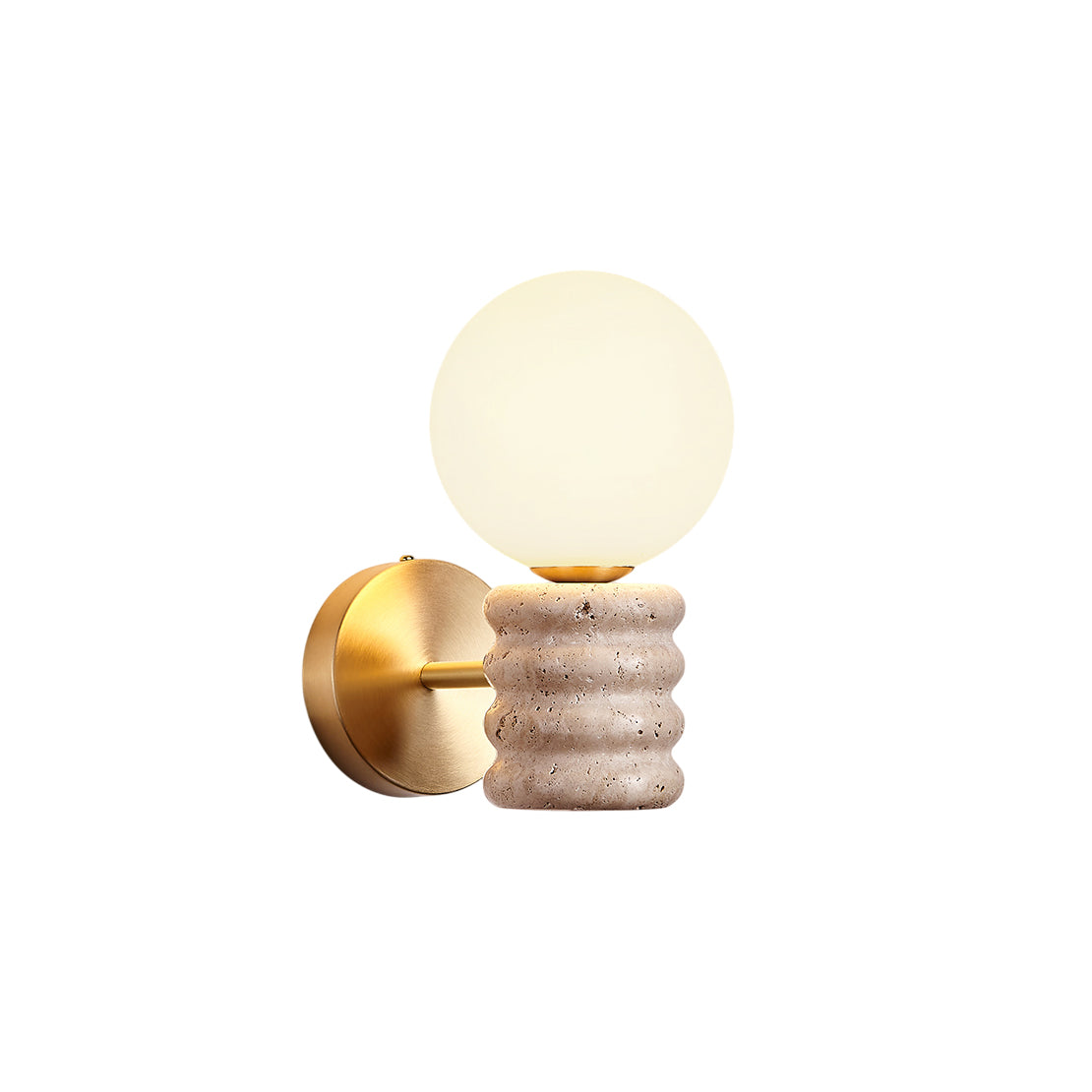 Ljomuvyh Modern Minimalist Travertine Glass Wall Lamp - Lamp Copper