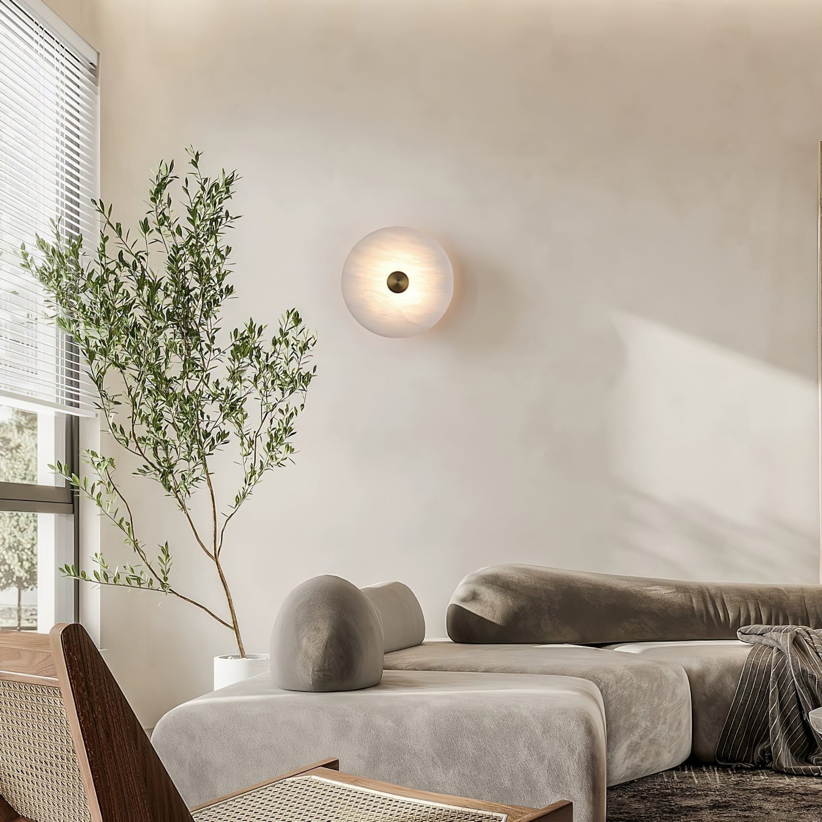 Ildvuvyu Modern Minimalist Alabaster Wall Lamp - Lamp Copper