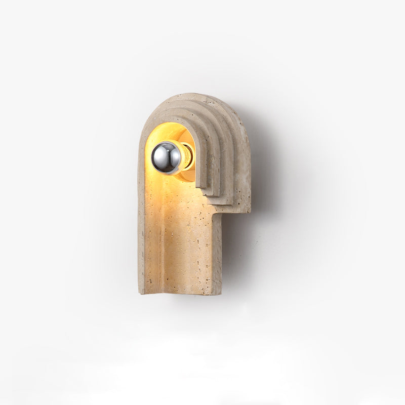 Mjolkuvyh Modern Minimalist Travertine Wall Lamp - Lamp Copper