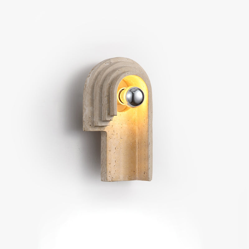 Mjolkuvyh Modern Minimalist Travertine Wall Lamp - Lamp Copper