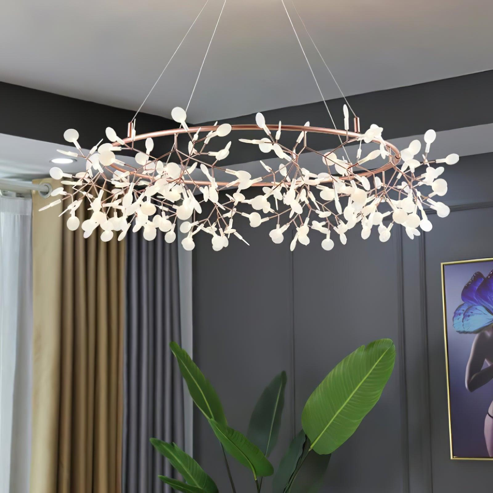 Olivia Unico LED Lampade a Sospensione Rotondo Art D'eco Lucciola Soggiorno/Camera da letto