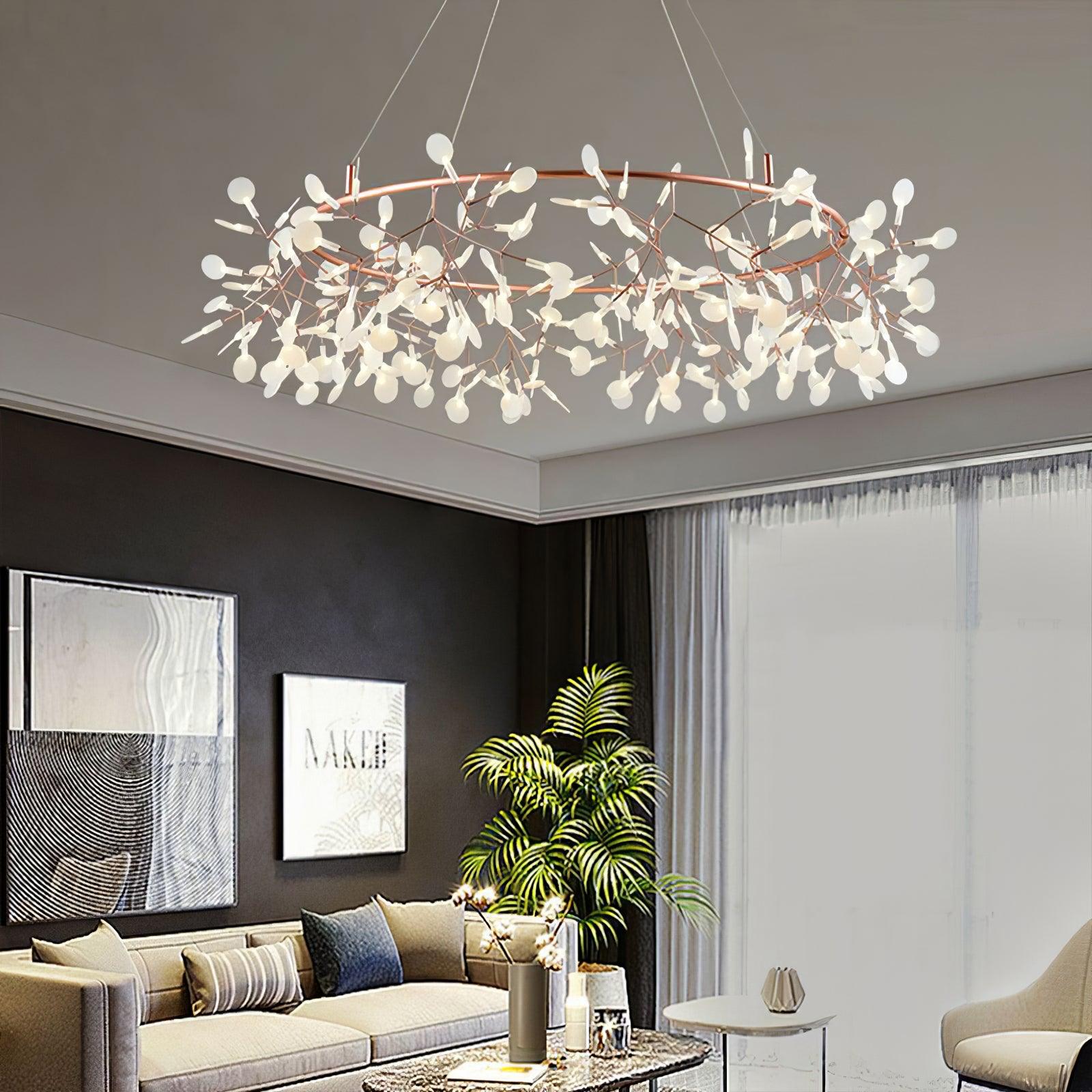 Olivia Unico LED Lampade a Sospensione Rotondo Art D'eco Lucciola Soggiorno/Camera da letto