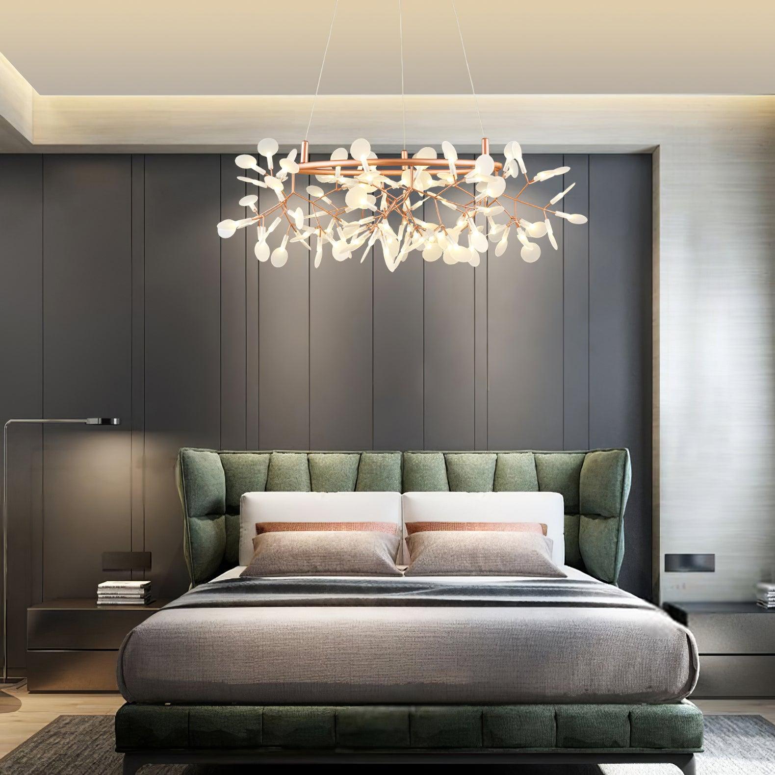 Olivia Unico LED Lampade a Sospensione Rotondo Art D'eco Lucciola Soggiorno/Camera da letto