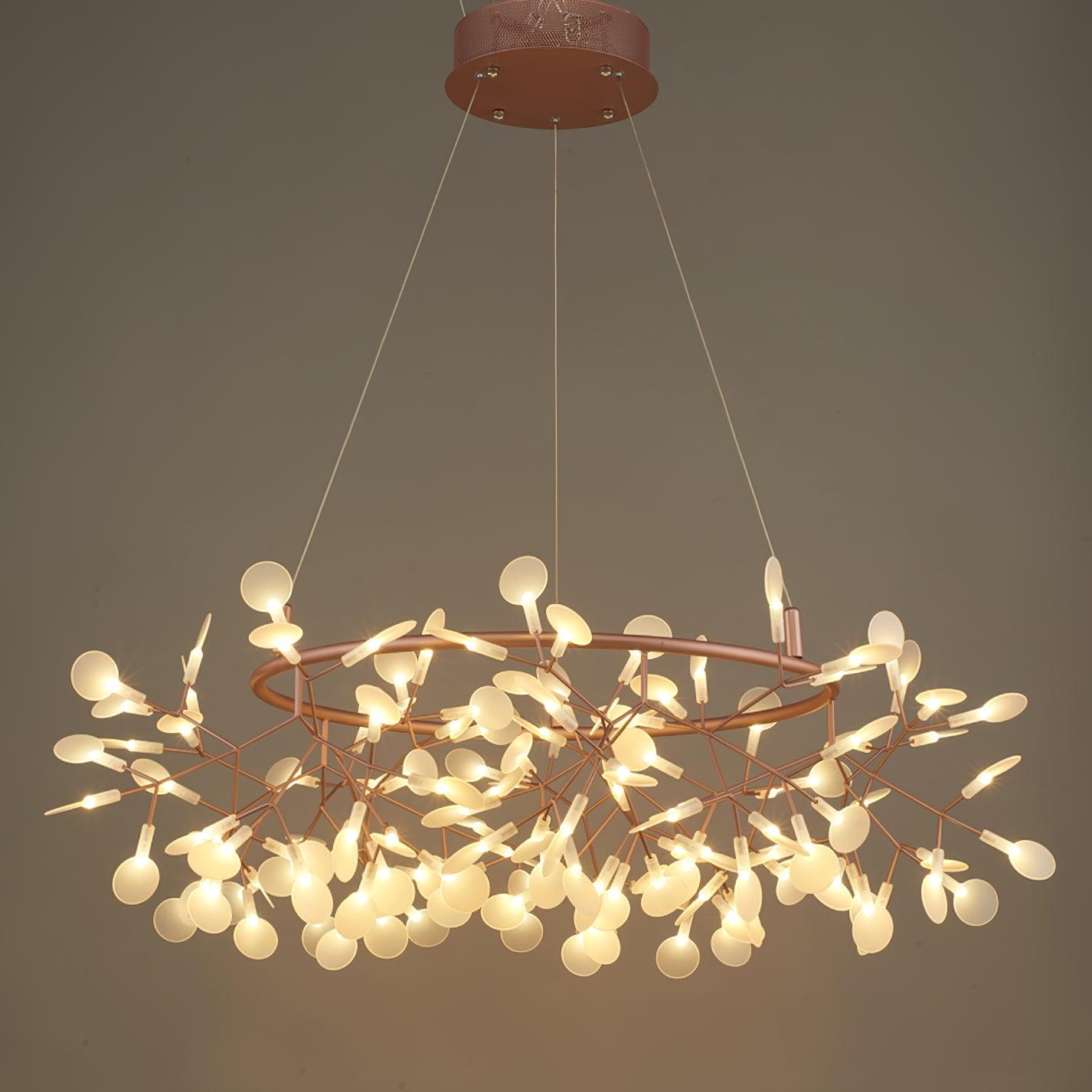 Olivia Unico LED Lampade a Sospensione Rotondo Art D'eco Lucciola Soggiorno/Camera da letto