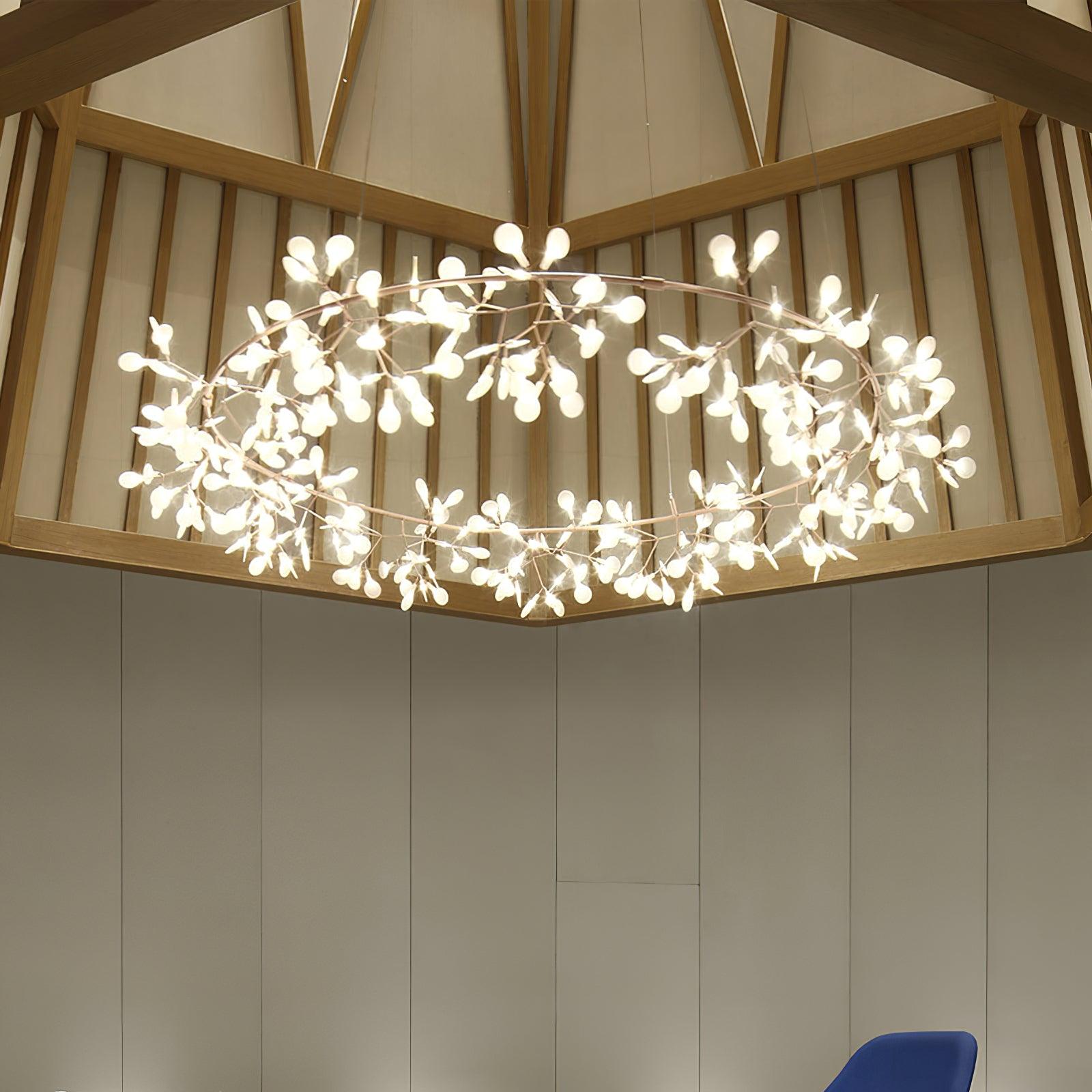 Olivia Unico LED Lampade a Sospensione Rotondo Art D'eco Lucciola Soggiorno/Camera da letto