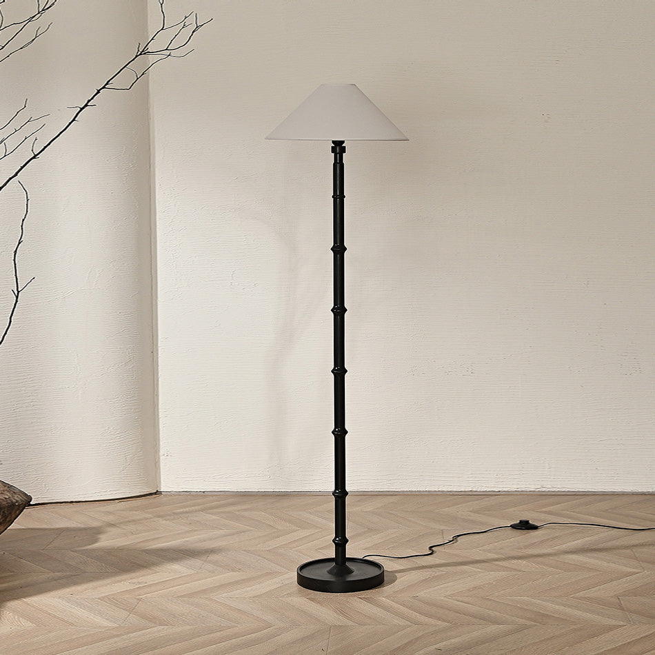 Black Bamboo Floor Lamp - Lamp Copper