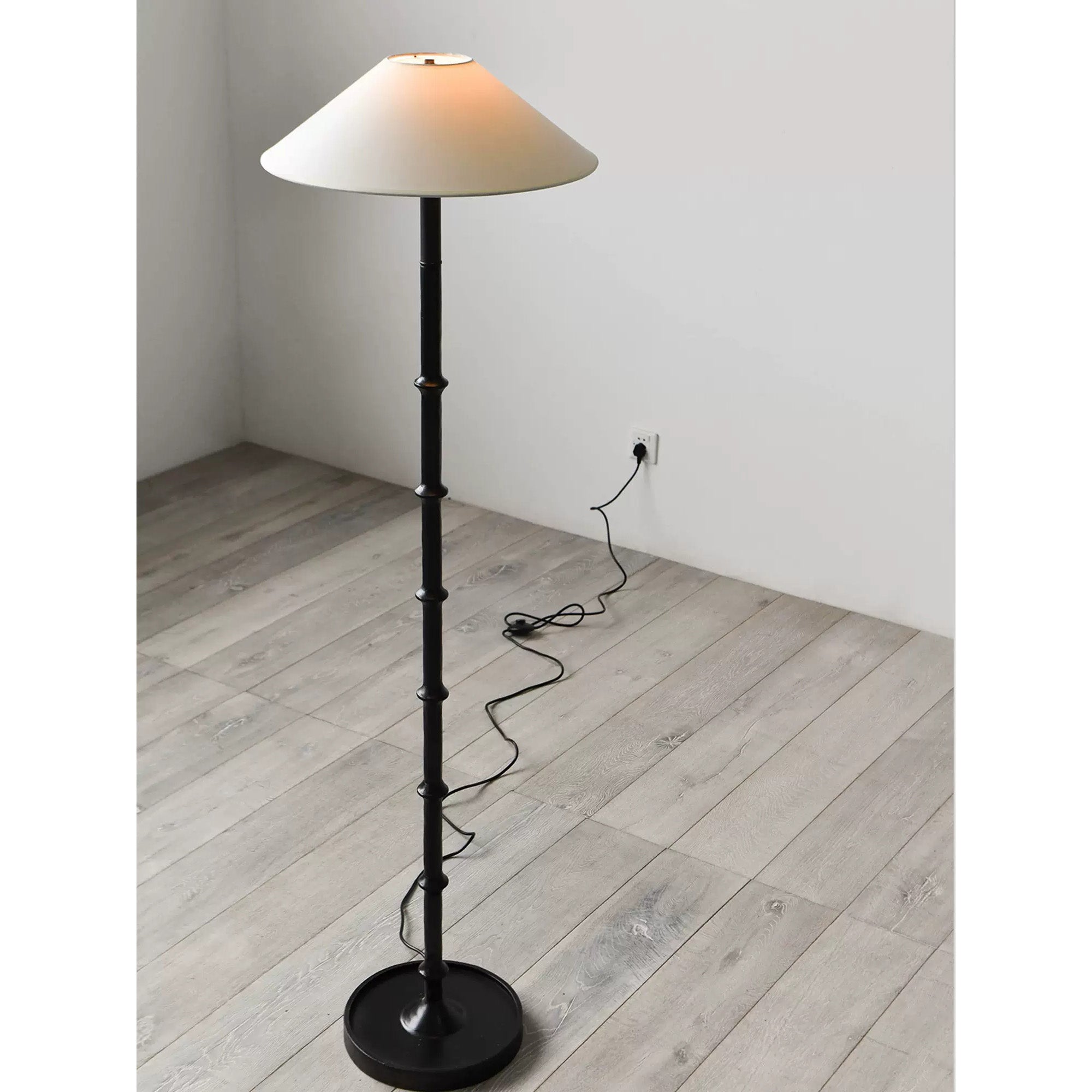 Black Bamboo Floor Lamp - Lamp Copper