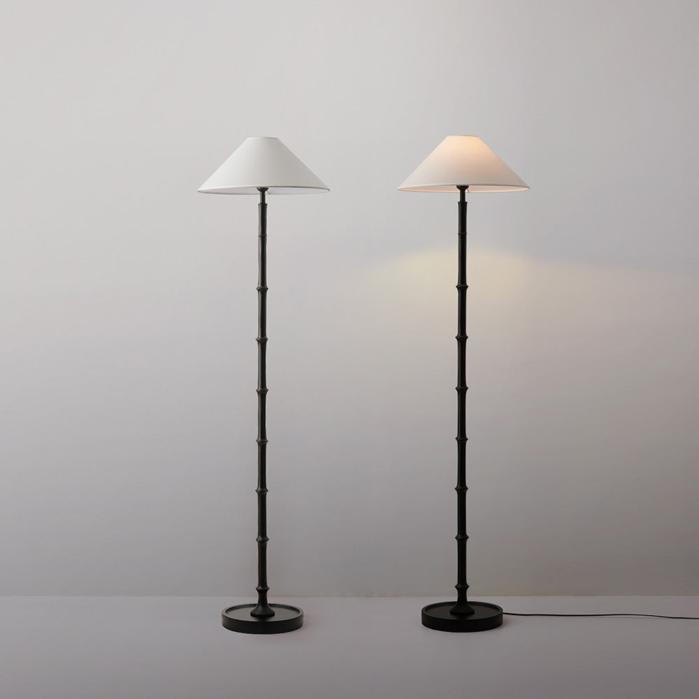 Black Bamboo Floor Lamp - Lamp Copper