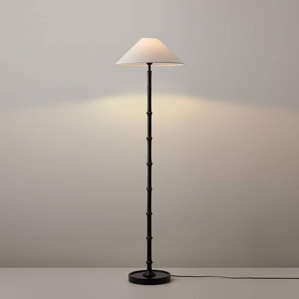 Black Bamboo Floor Lamp - Lamp Copper