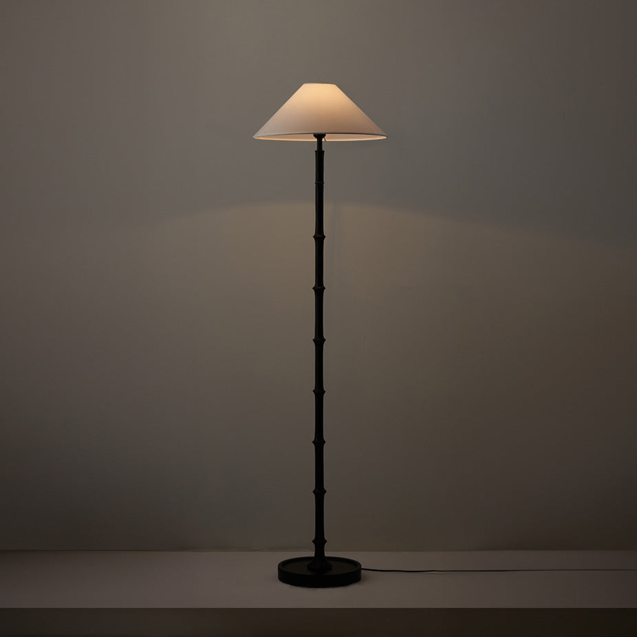 Black Bamboo Floor Lamp - Lamp Copper