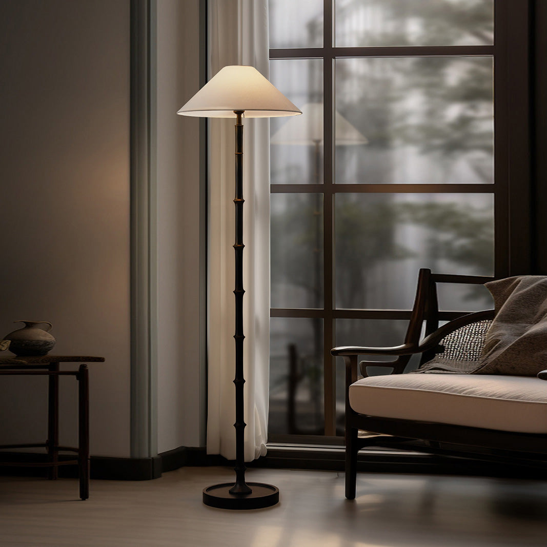 Black Bamboo Floor Lamp - Lamp Copper