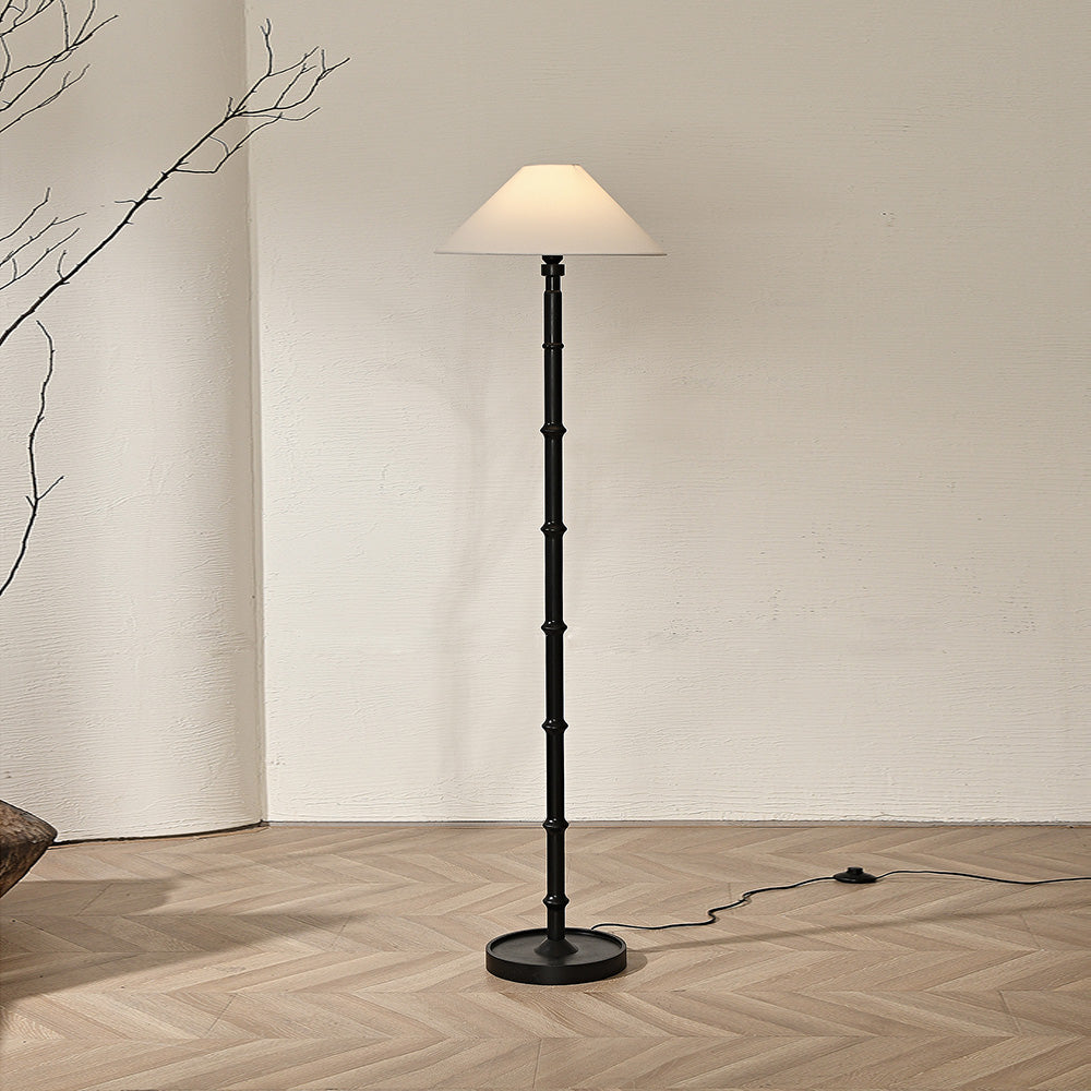 Black Bamboo Floor Lamp - Lamp Copper
