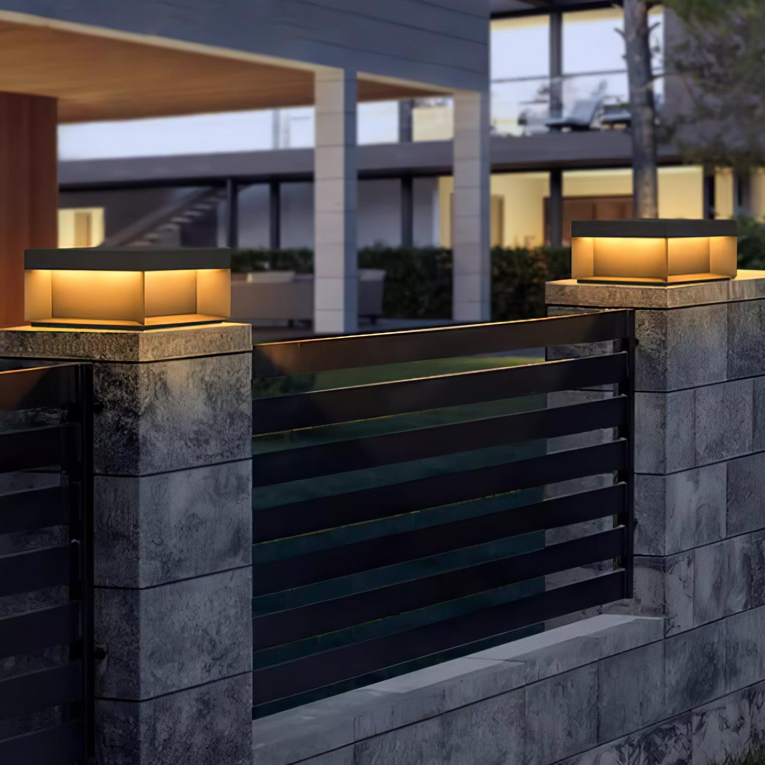 Black Box Outdoor Post Light - Lamp Copper