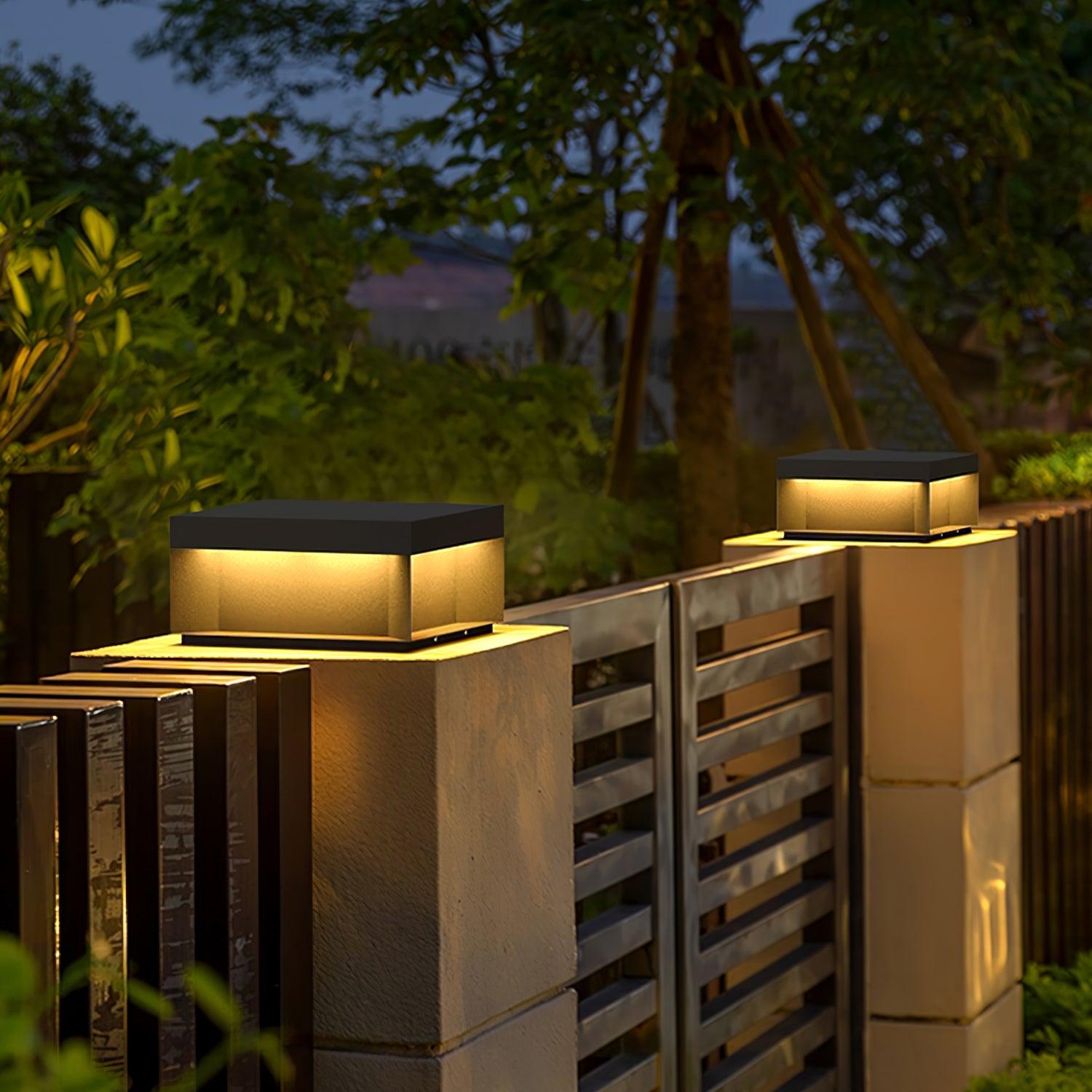 Black Box Outdoor Post Light - Lamp Copper