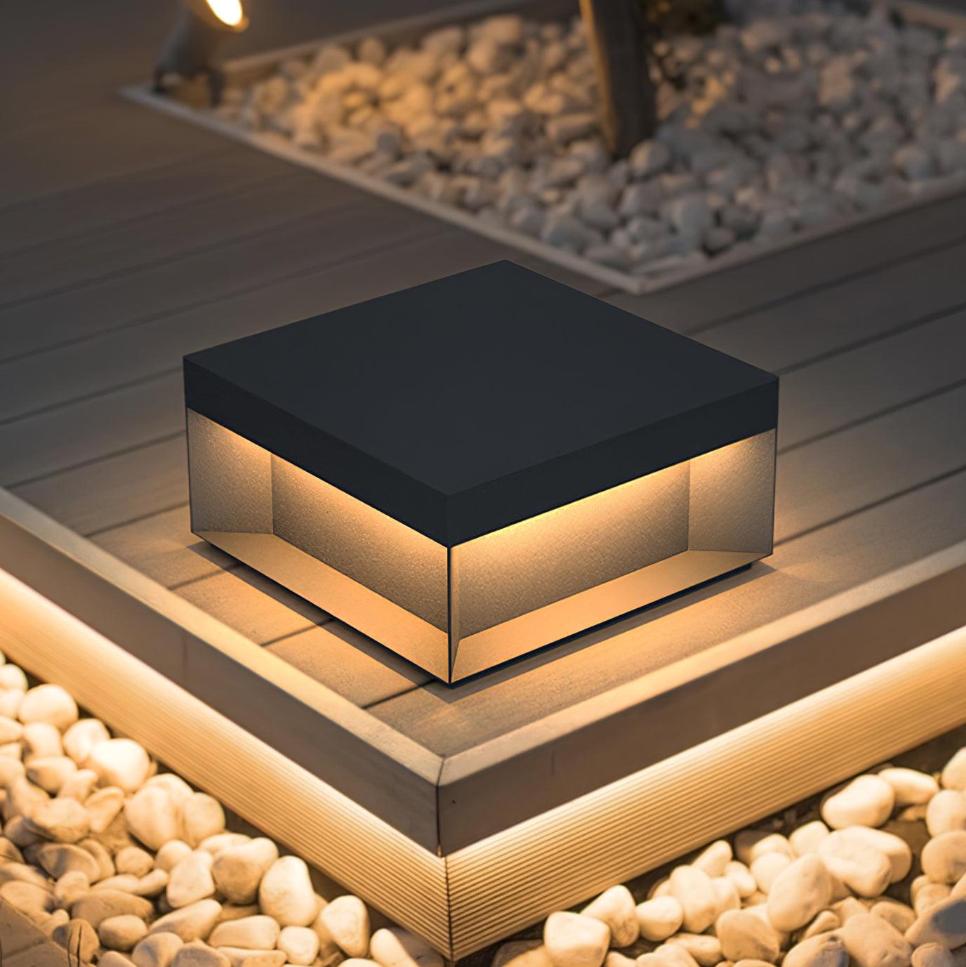 Black Box Outdoor Post Light - Lamp Copper