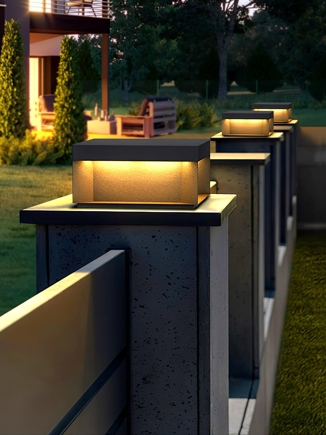 Black Box Outdoor Post Light - Lamp Copper
