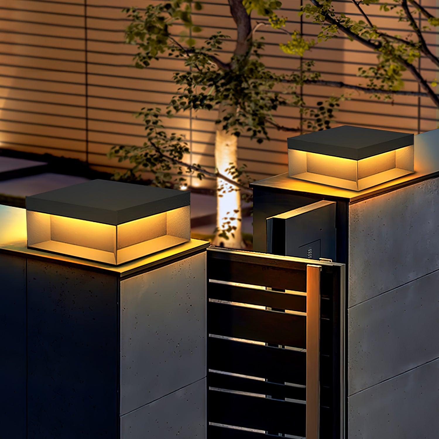 Black Box Outdoor Post Light - Lamp Copper