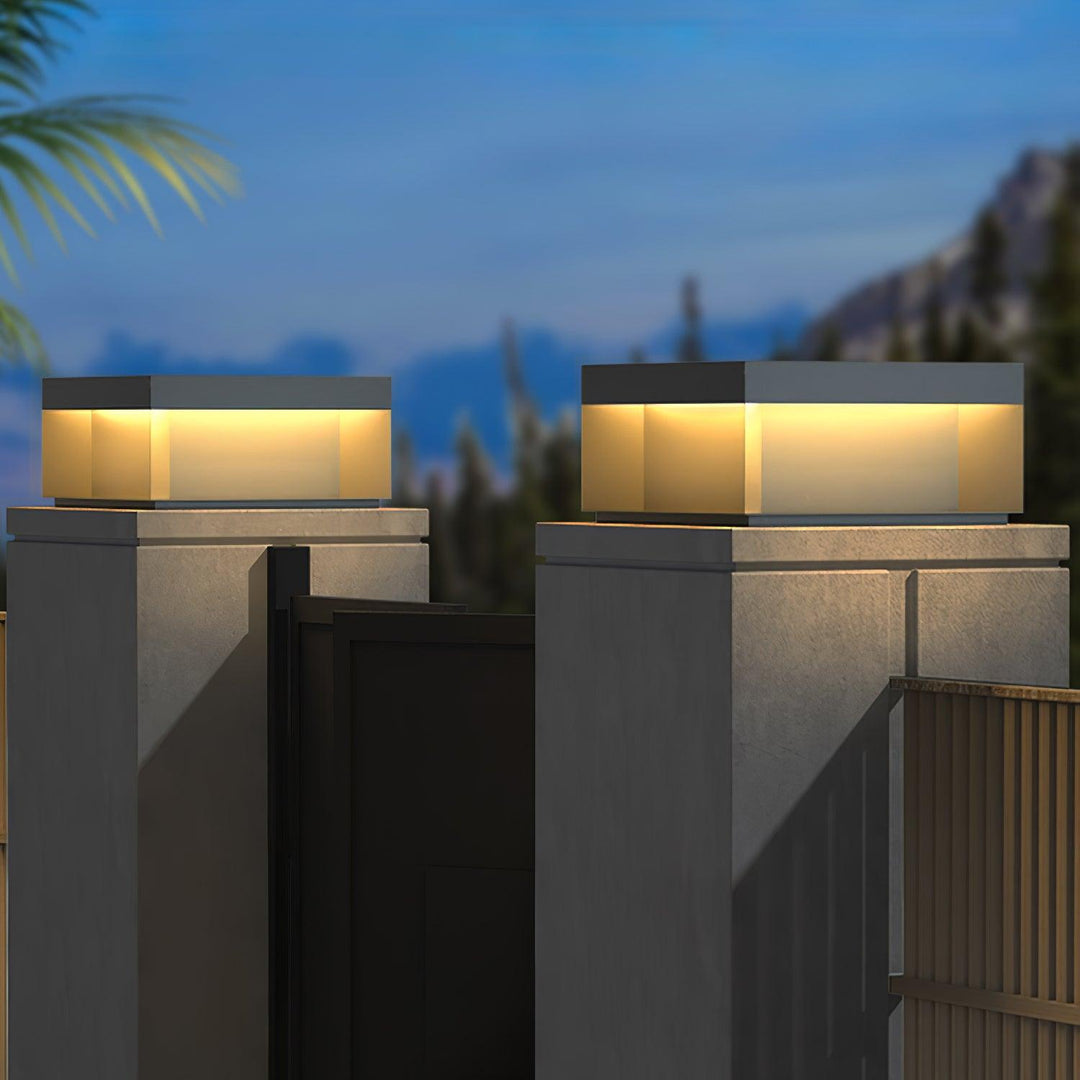 Black Box Outdoor Post Light - Lamp Copper