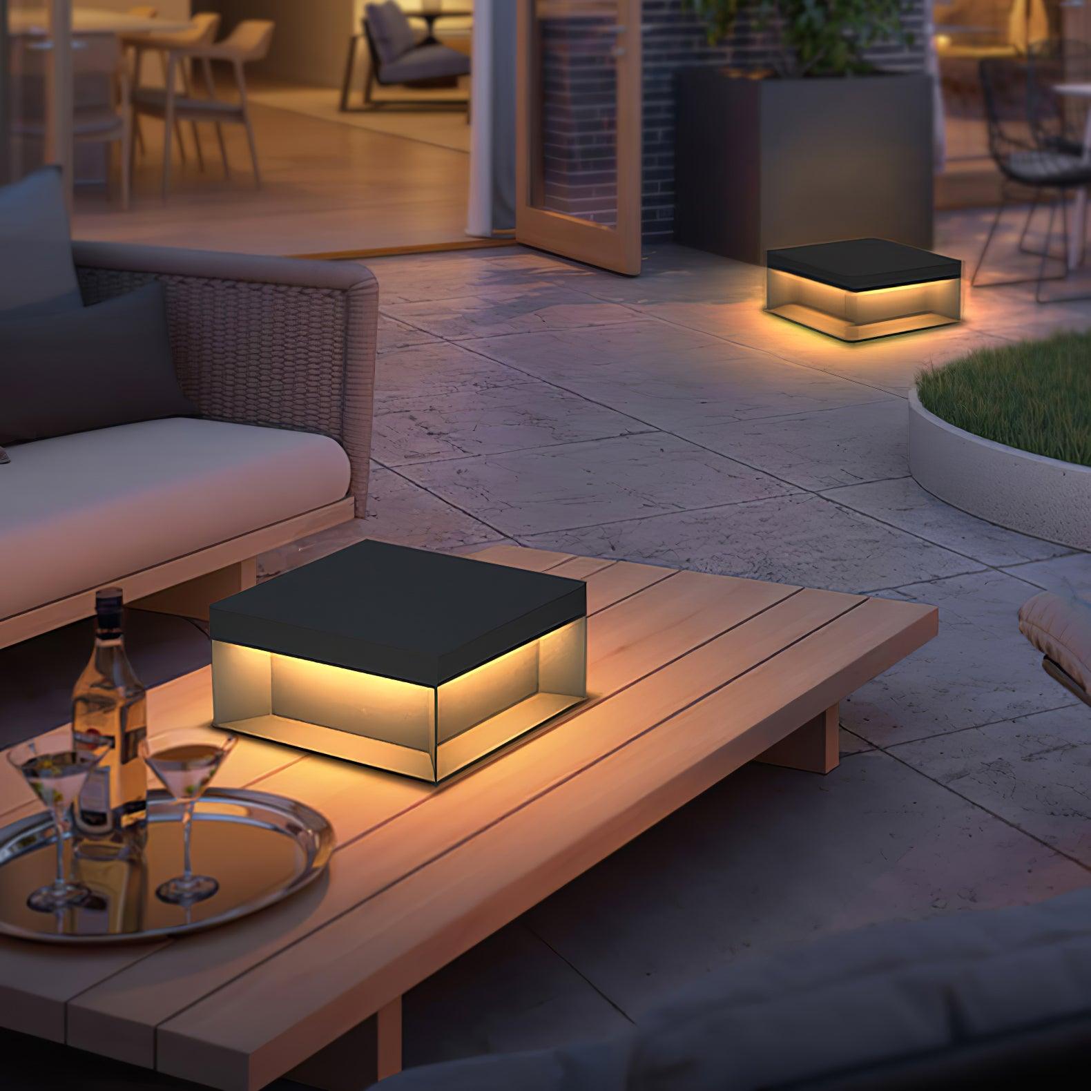 Black Box Outdoor Post Light - Lamp Copper