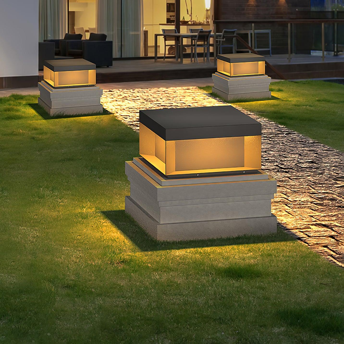 Black Box Outdoor Post Light - Lamp Copper