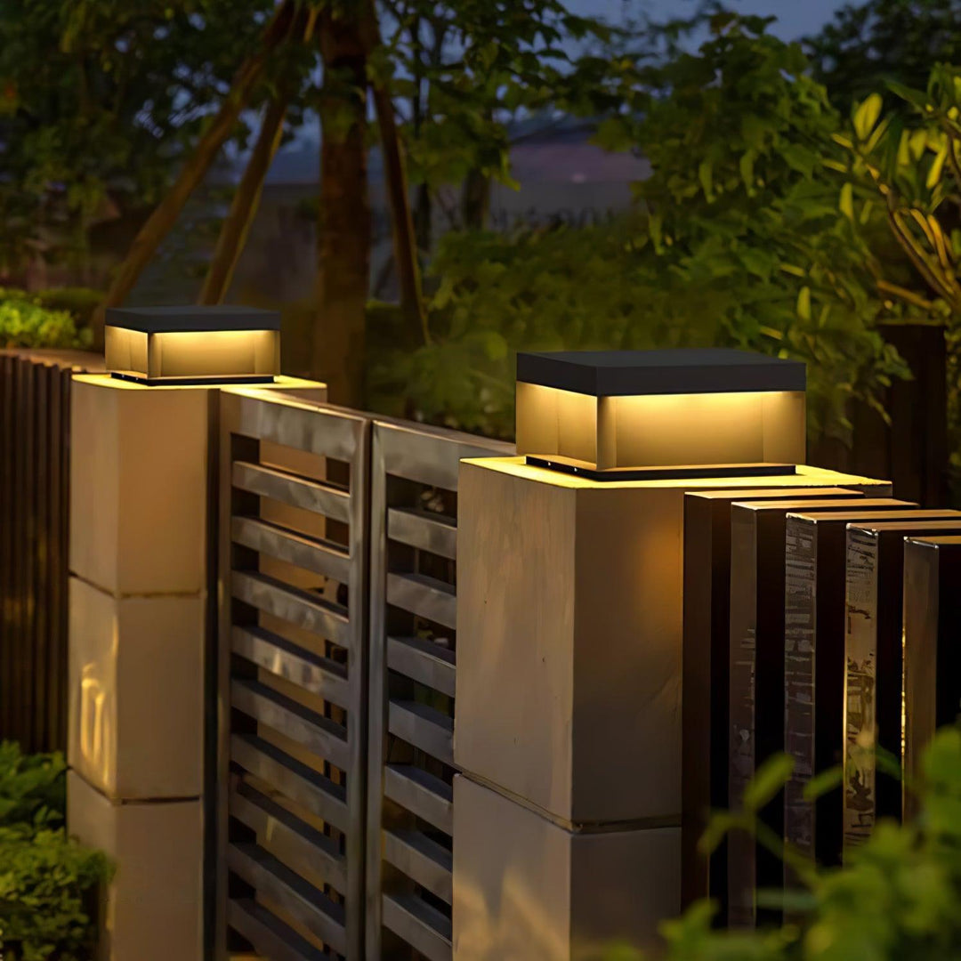 Black Box Outdoor Post Light - Lamp Copper
