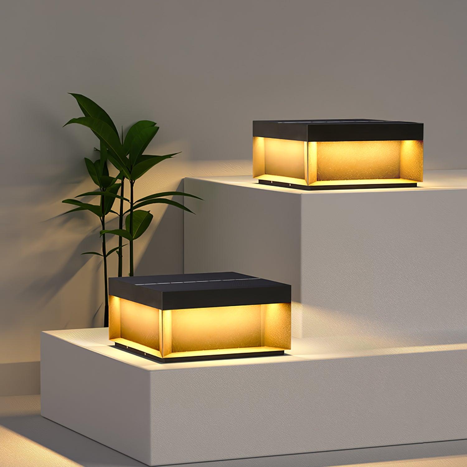 Black Box Outdoor Post Light - Lamp Copper