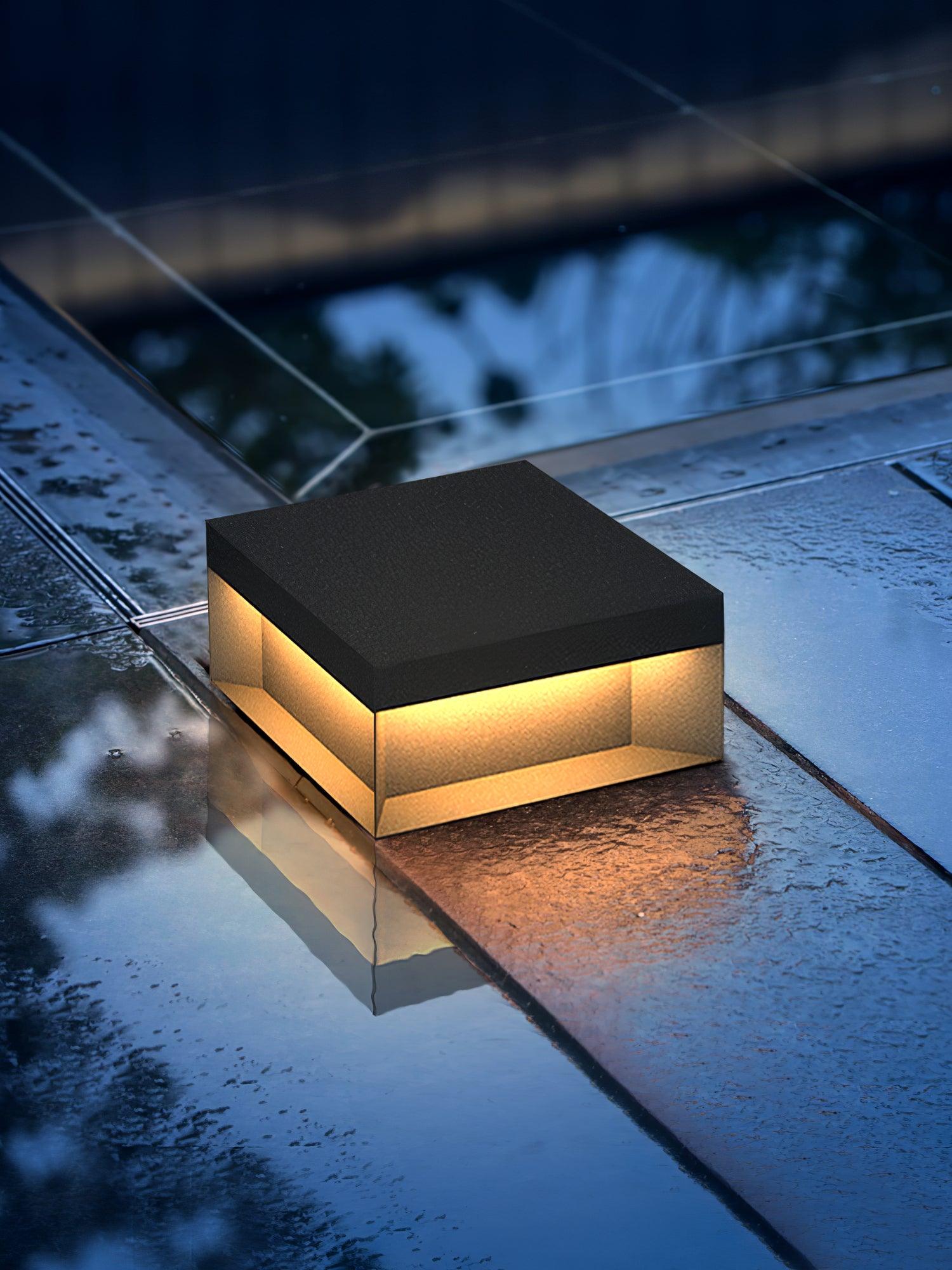 Black Box Outdoor Post Light - Lamp Copper