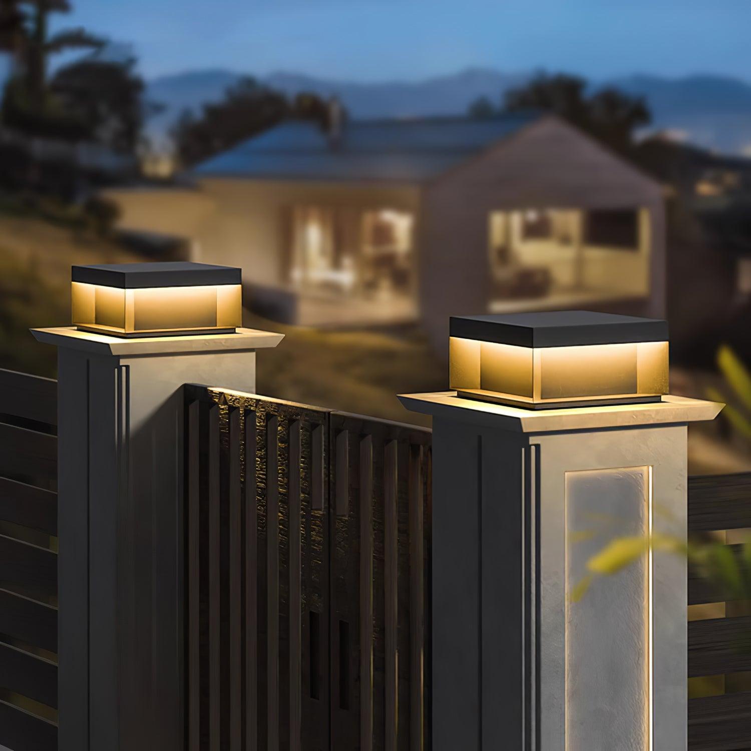 Black Box Outdoor Post Light - Lamp Copper