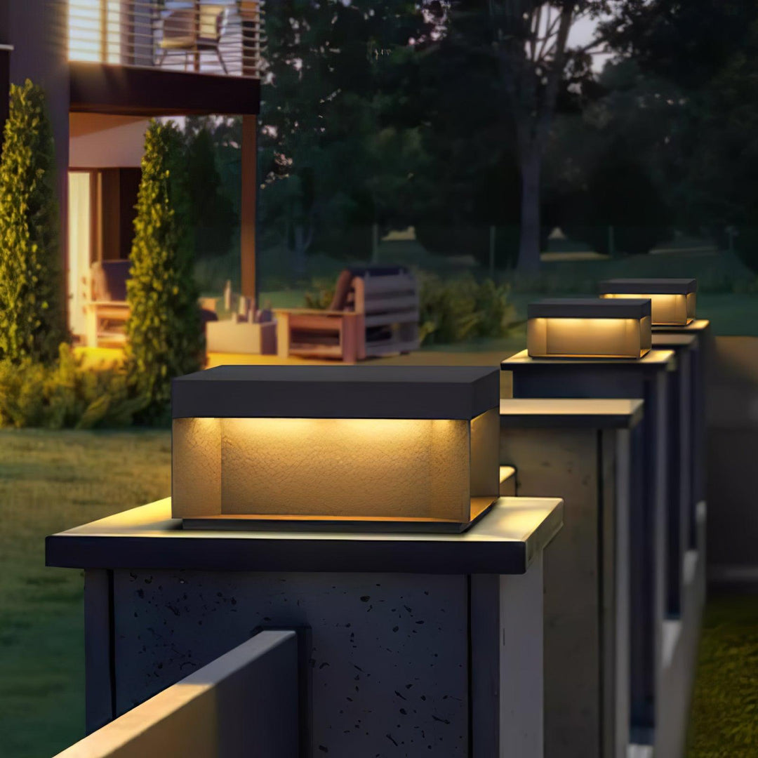 Black Box Outdoor Post Light - Lamp Copper
