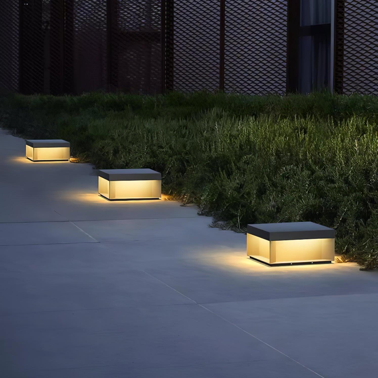 Black Box Outdoor Post Light - Lamp Copper