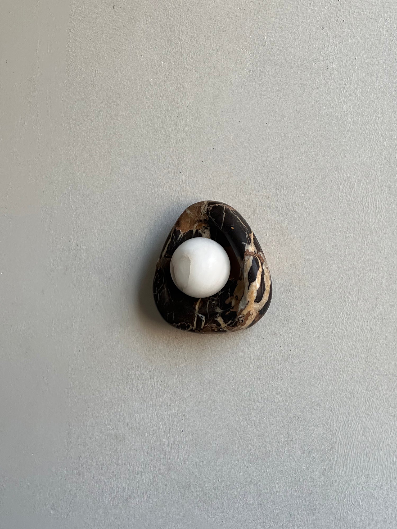 Ostruvyu Modern Minimalist Black Pearl Marble Wall Lamp - Lamp Copper