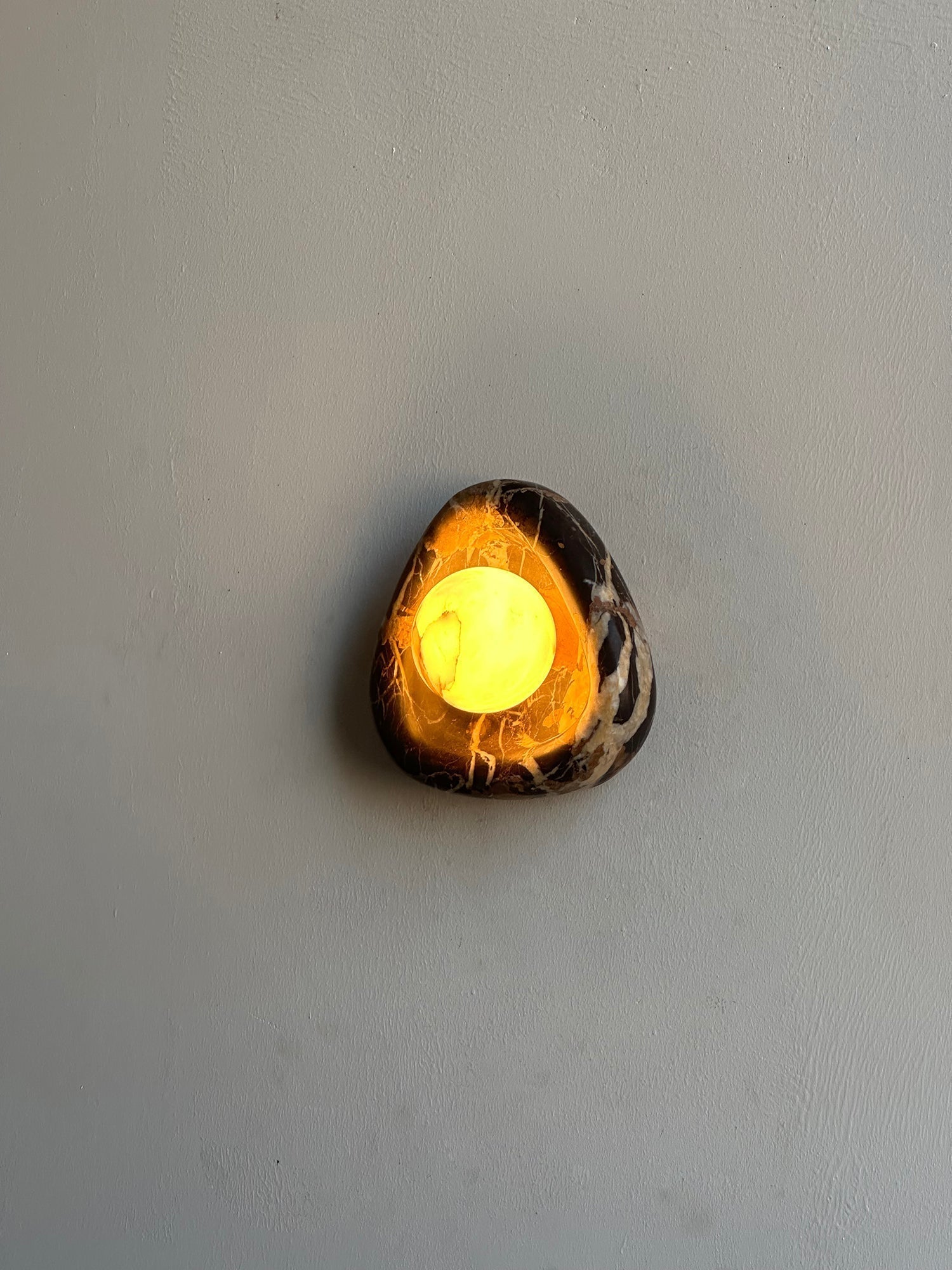 Ostruvyu Modern Minimalist Black Pearl Marble Wall Lamp - Lamp Copper