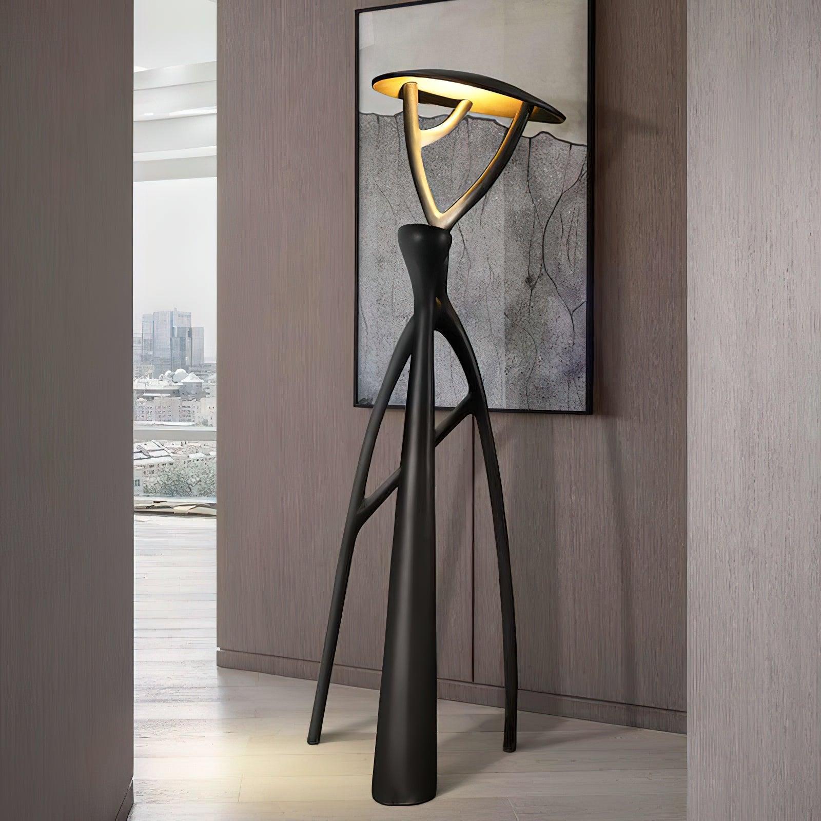 Black Sculpture Floor Lamp - Lamp Copper