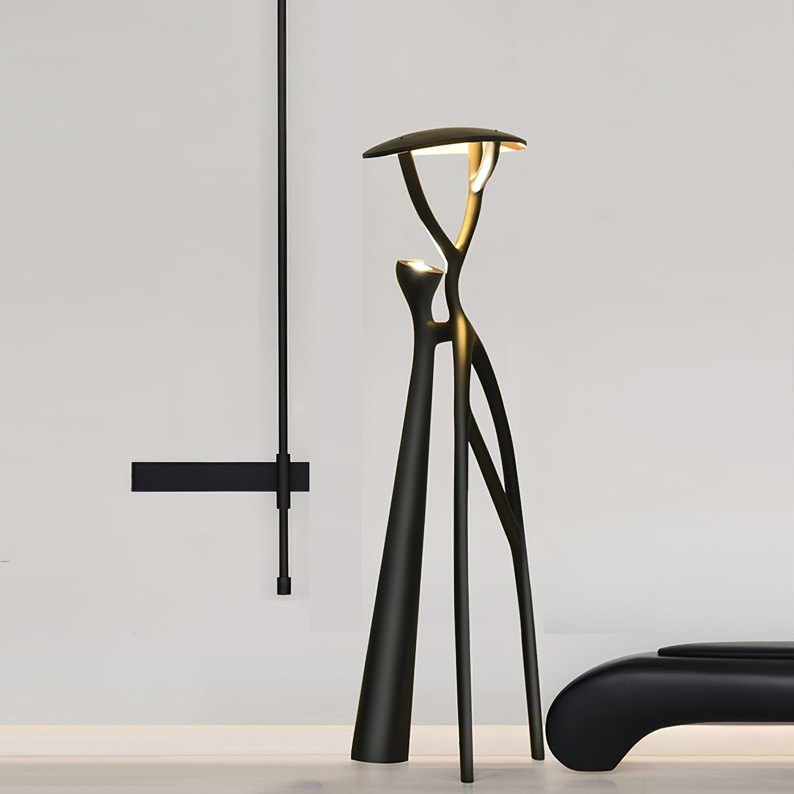 Black Sculpture Floor Lamp - Lamp Copper