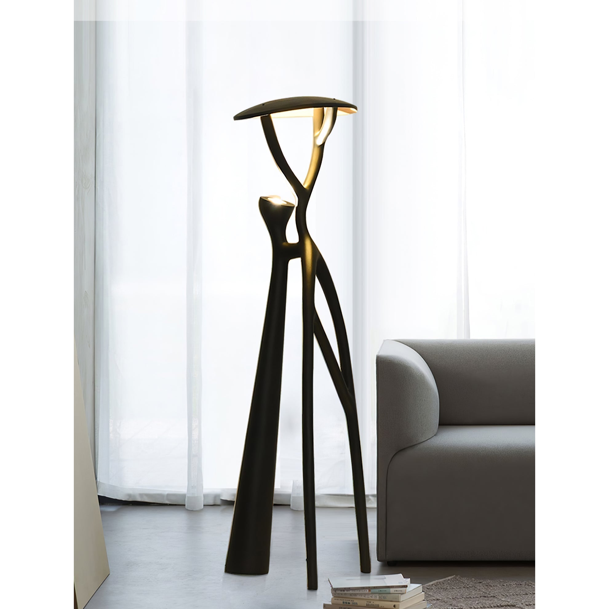 Black Sculpture Floor Lamp - Lamp Copper