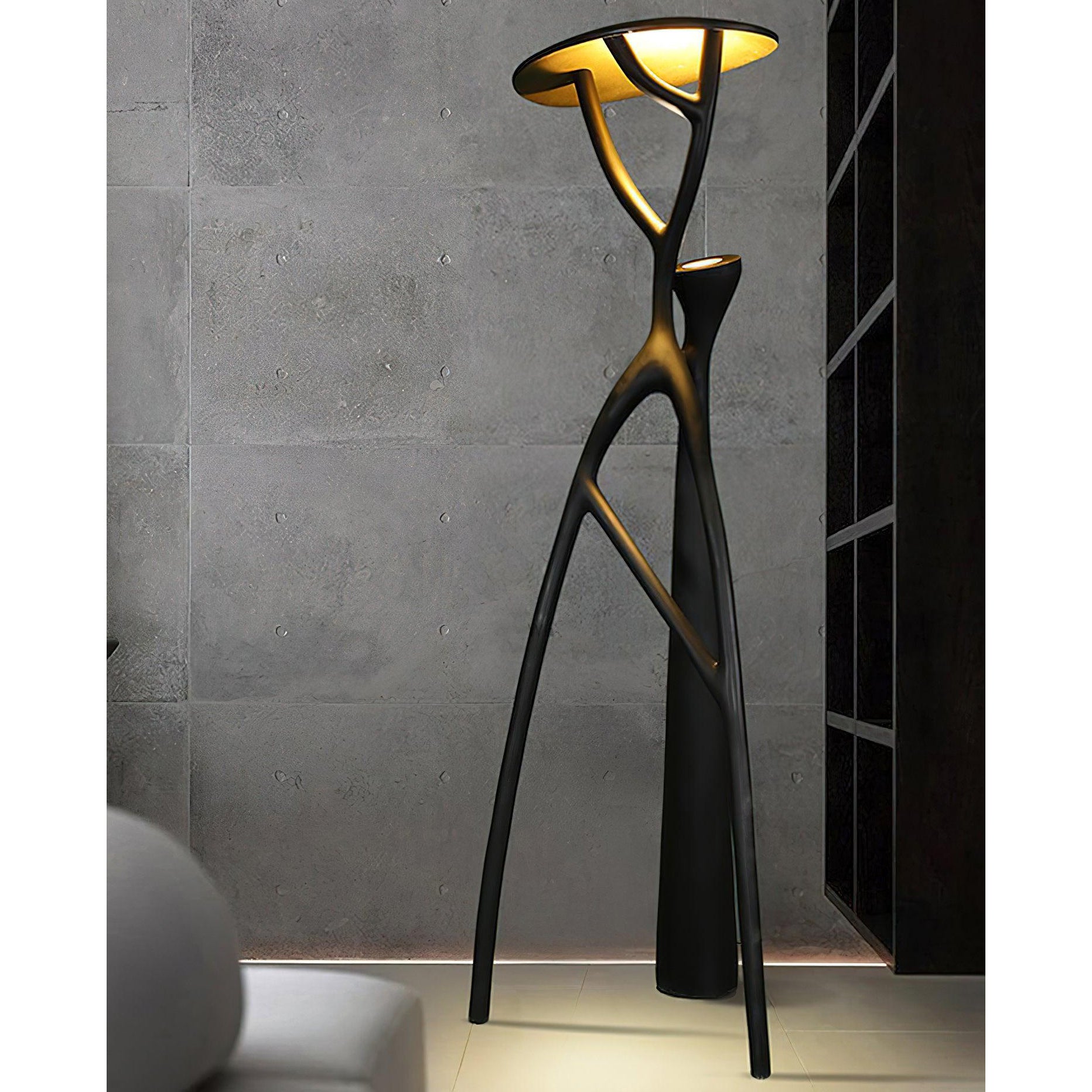 Black Sculpture Floor Lamp - Lamp Copper