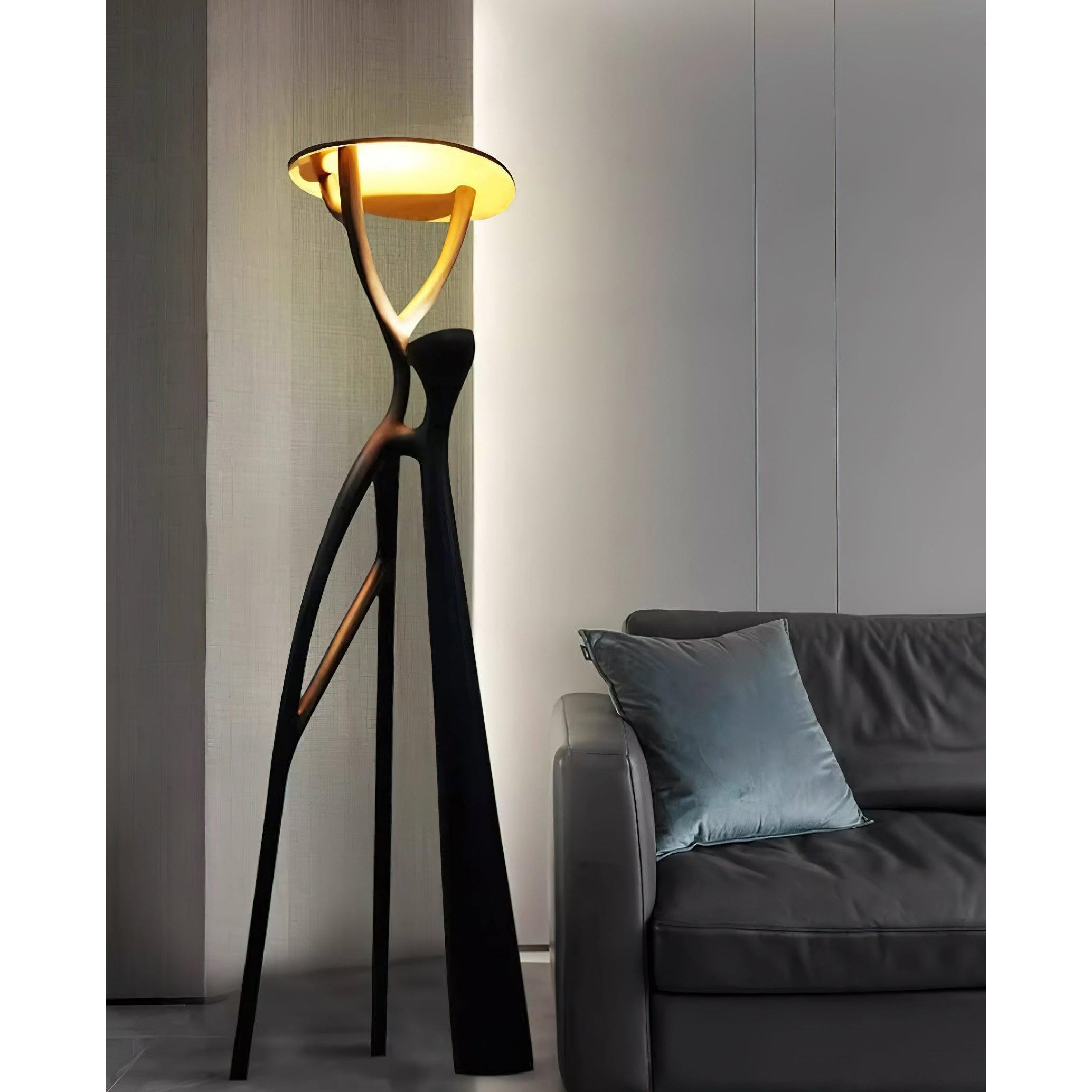 Black Sculpture Floor Lamp - Lamp Copper