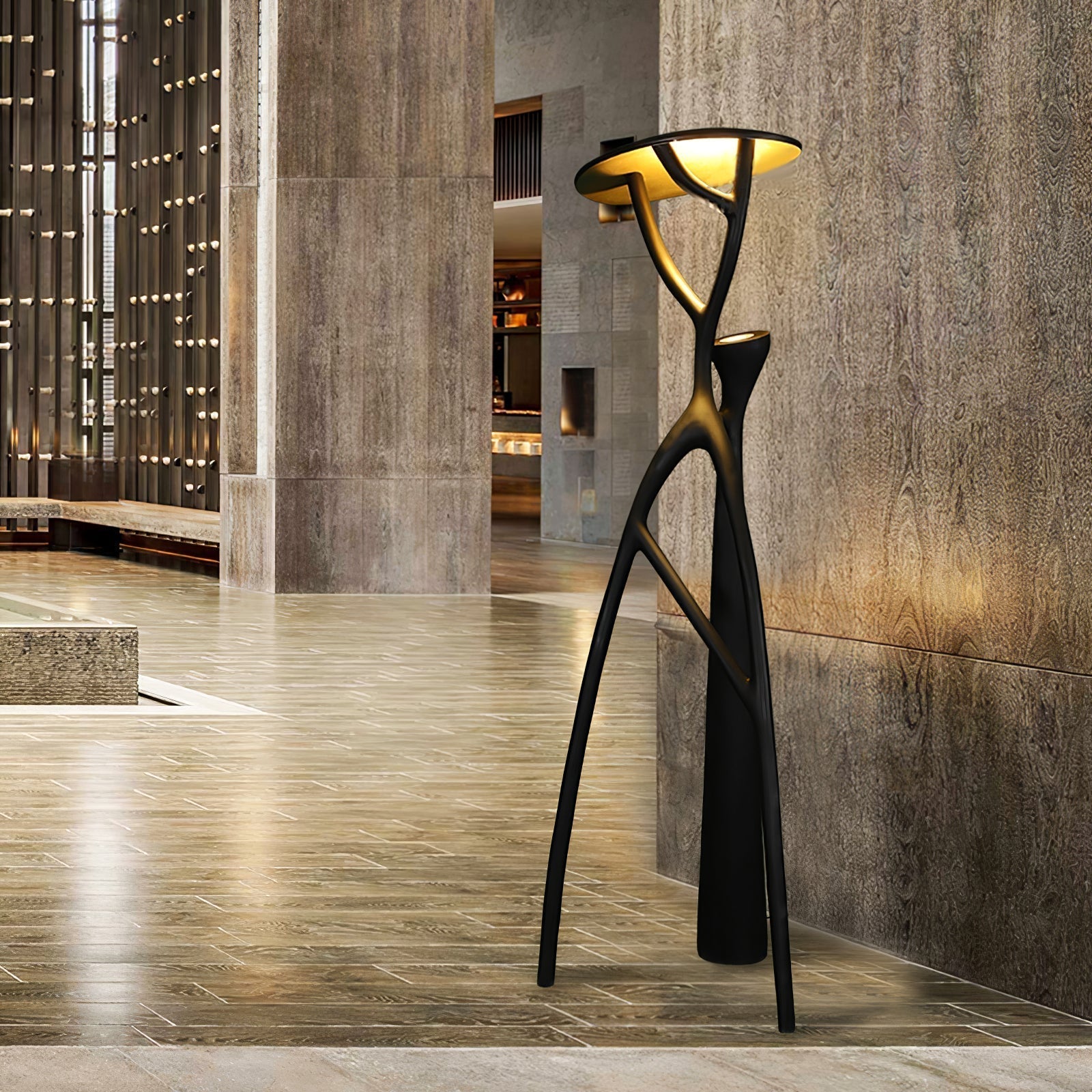 Black Sculpture Floor Lamp - Lamp Copper