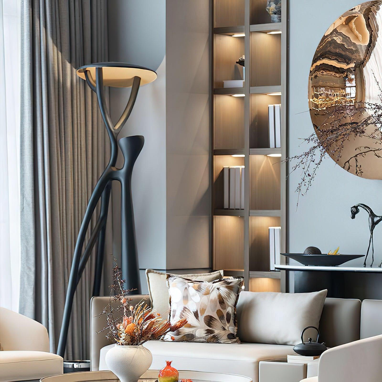 Black Sculpture Floor Lamp - Lamp Copper