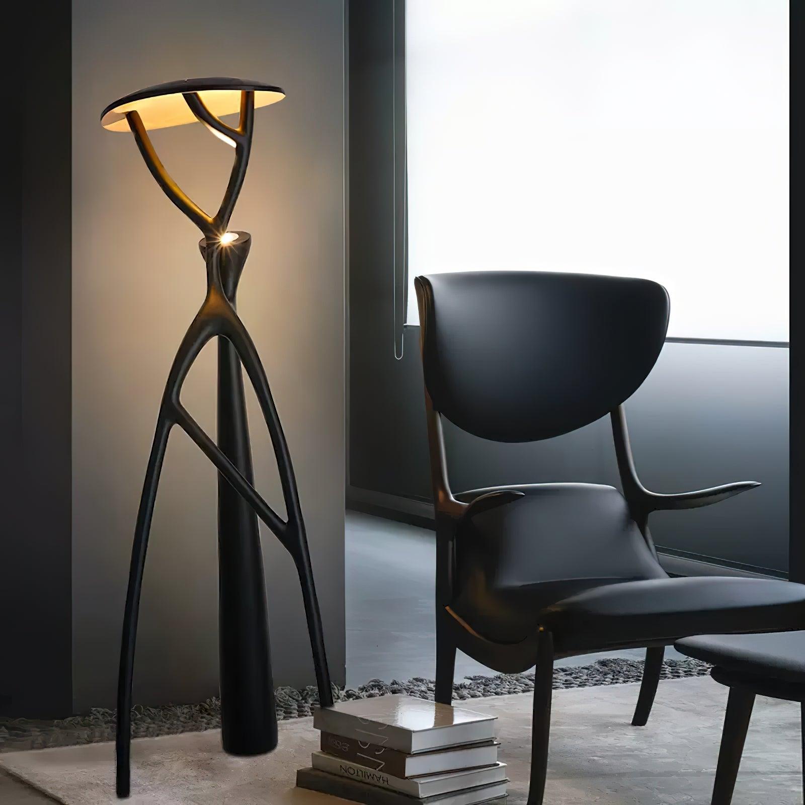 Black Sculpture Floor Lamp - Lamp Copper